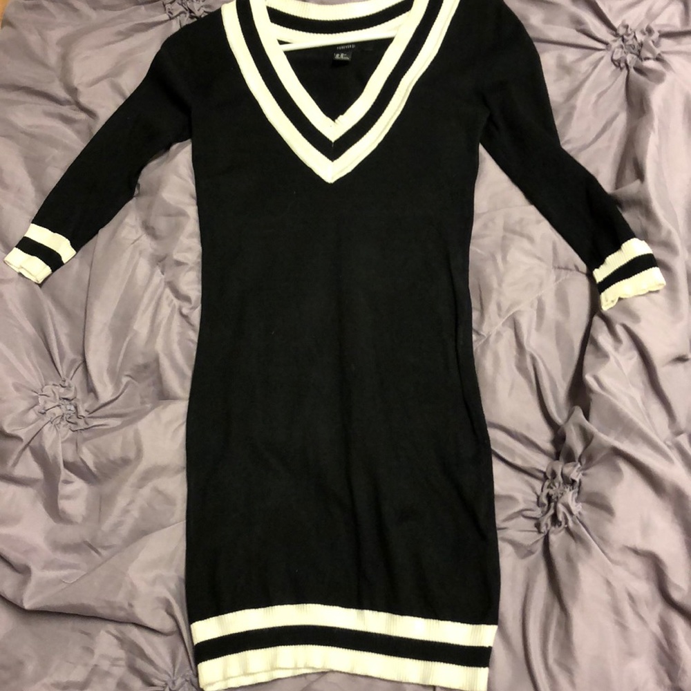Collegiate Style Black/White Dress from Forever 21